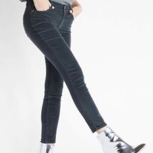 Express Mid Rise Gray Corduroy Leggings